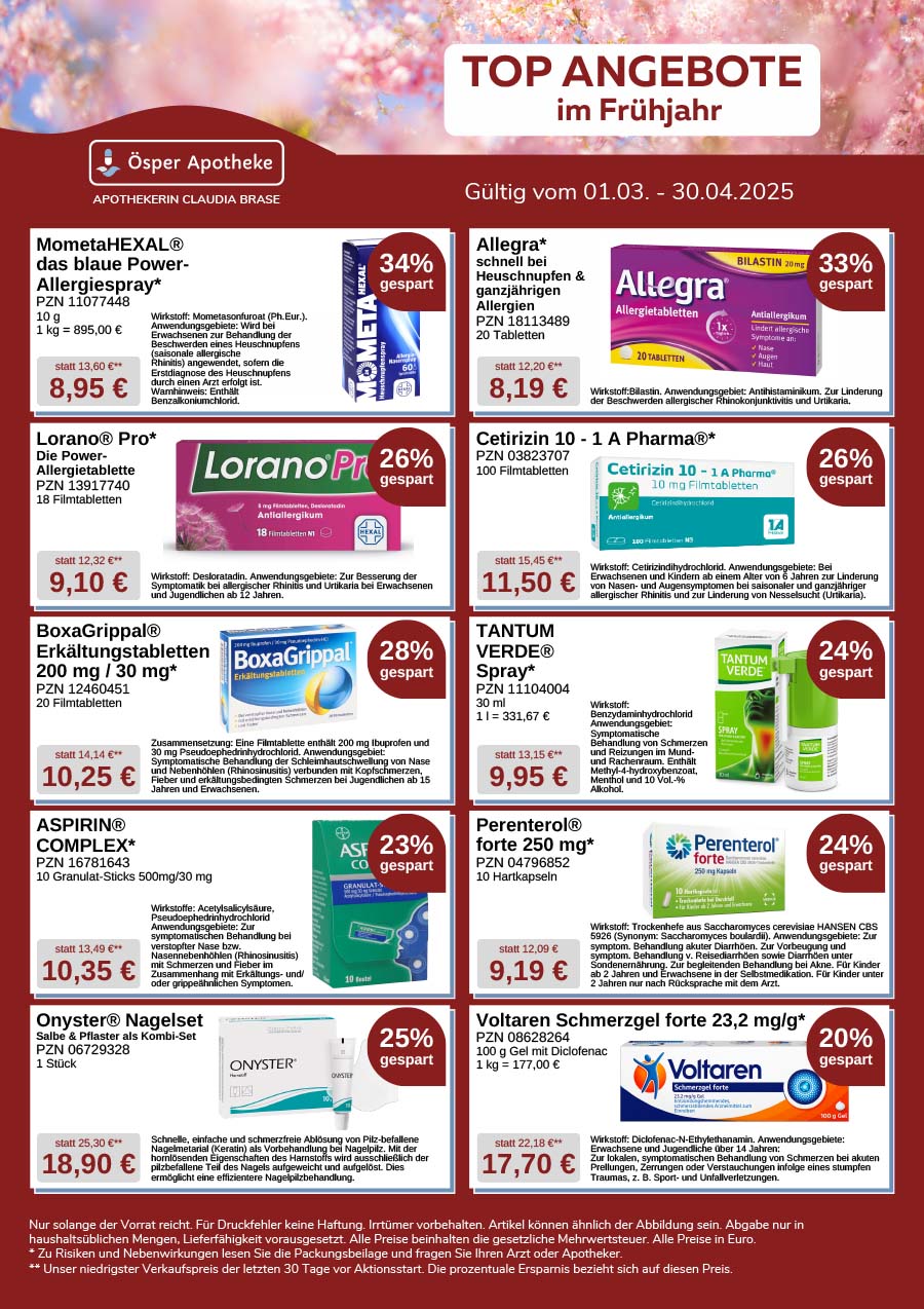 Die aktuellen Aktions-Angebote der Möwen-Apotheke Wunstorf